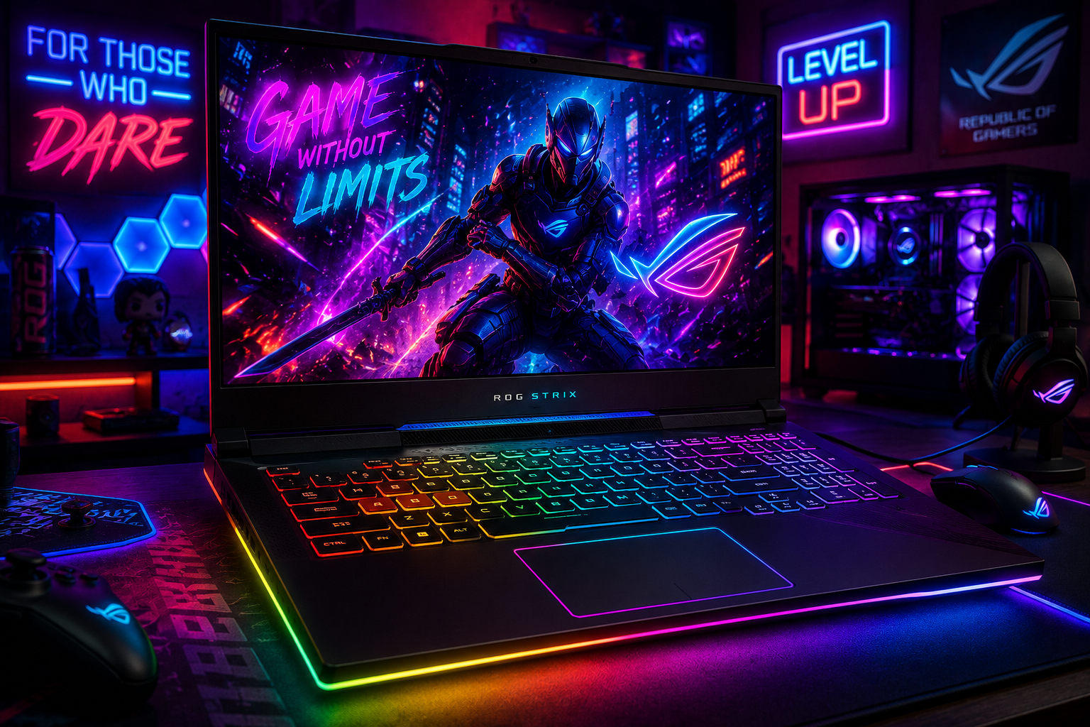 Notebook gamer con iluminación RGB